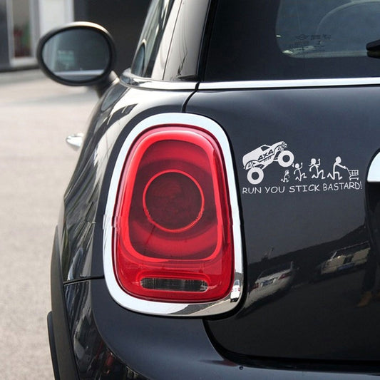 New Fashion 1PCS 10*21cm Funny Car Sticker RUN U STICK BASTARDS Funny Family Vinyl Decal Moto Decorative Sticker Car Styling