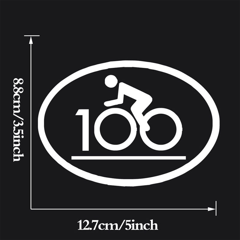 New Fashion 1PCS 12.7*8.8CM Cycling Century Vinyl Bicycle Decoration Decals Sport Car Sticker Removable Self Adhesive Window Decals Car Styling