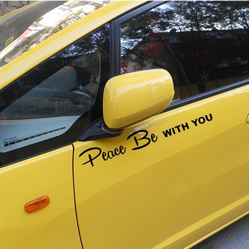 2018 NEW 1PCS 17.8*6.8CM PEACE BE WITH YOU Calssic Car Stickers Christian Religious Vinyl Car Styling Decals Black