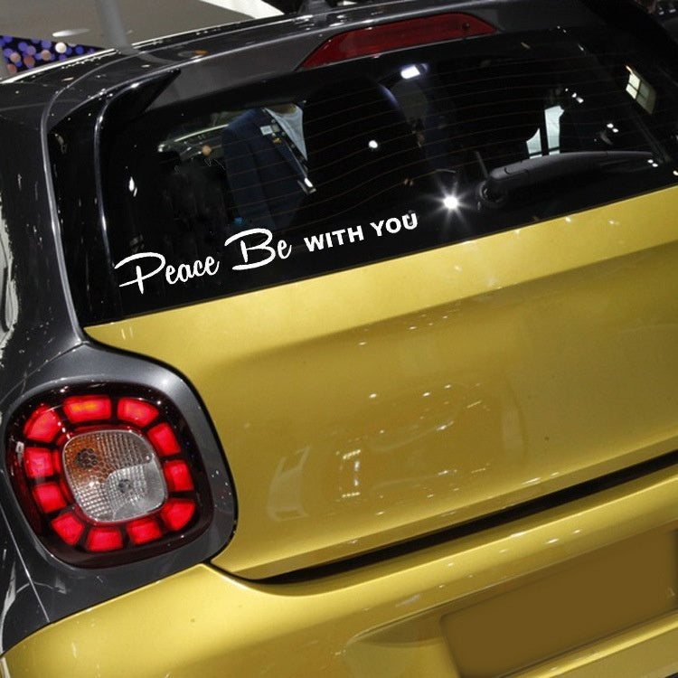 2018 NEW 1PCS 17.8*6.8CM PEACE BE WITH YOU Calssic Car Stickers Christian Religious Vinyl Car Styling Decals Black