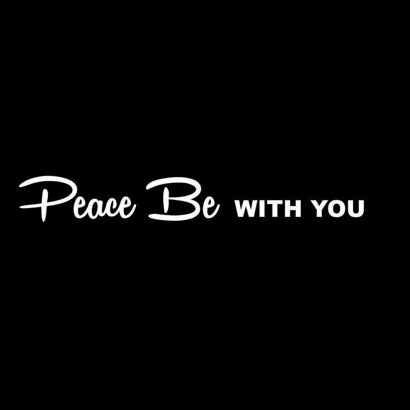 2018 NEW 1PCS 17.8*6.8CM PEACE BE WITH YOU Calssic Car Stickers Christian Religious Vinyl Car Styling Decals Black