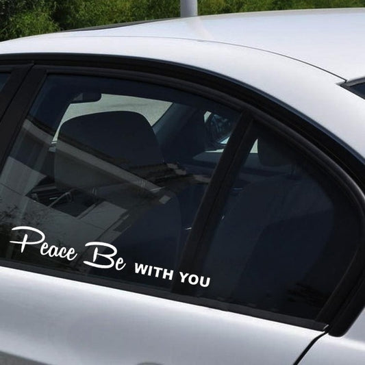 2018 NEW 1PCS 17.8*6.8CM PEACE BE WITH YOU Calssic Car Stickers Christian Religious Vinyl Car Styling Decals Black