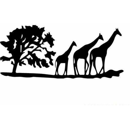 High-quality 1PCS 15.5CM*6.7CM Vinyl Decal Sticker Cute Giraffes Animal Car Truck JDM Fun Car Stickers Car Styling