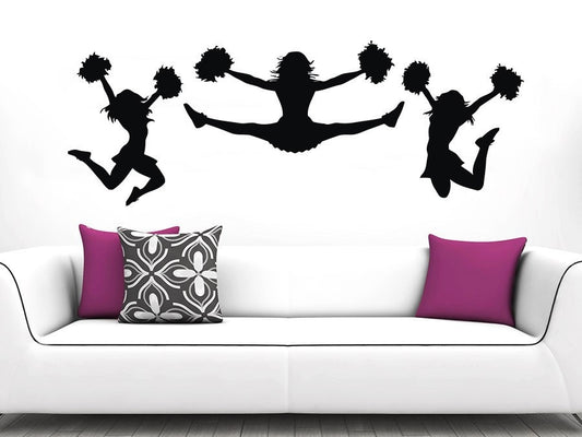 Hot I Cheer Wall Decal Sports Girl Cheerleader Sport Wall Decals Vinyl Stickers Teens Nursy Baby Room Home Decor Bedroom Design Interior
