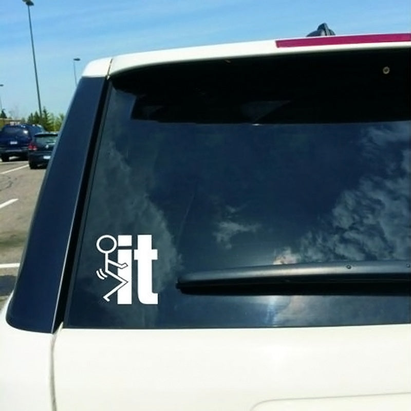Funny Vinyl Decal Sticker Screw It Stick Figure Car Truck Window Decor