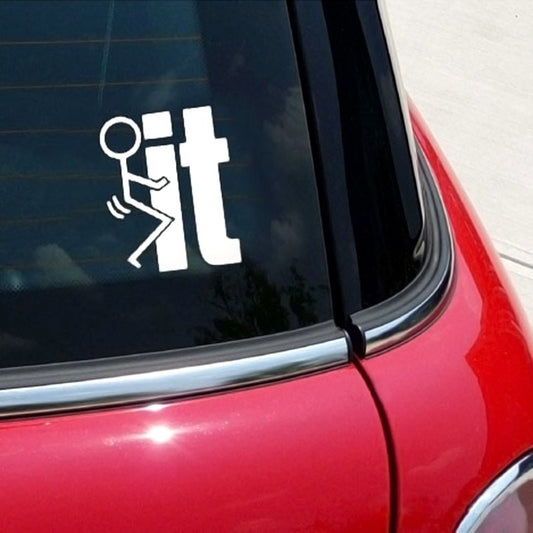 Funny Vinyl Decal Sticker Screw It Stick Figure Car Truck Window Decor