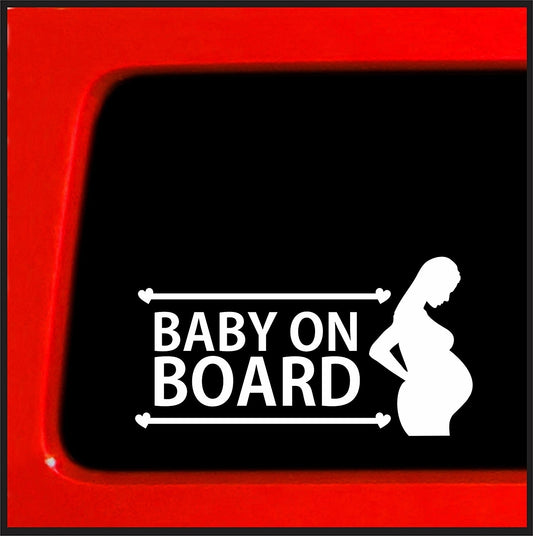 High-quality Baby on Board Pregnant Mother sticker- Baby Bump car truck bumper die cut decal funny cute girl