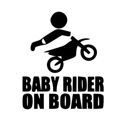 New Fashion 12.8CM*15.2CM Baby Dirtbike Sticker Baby On Board In Car Safety Sign Car Stickers And Decals