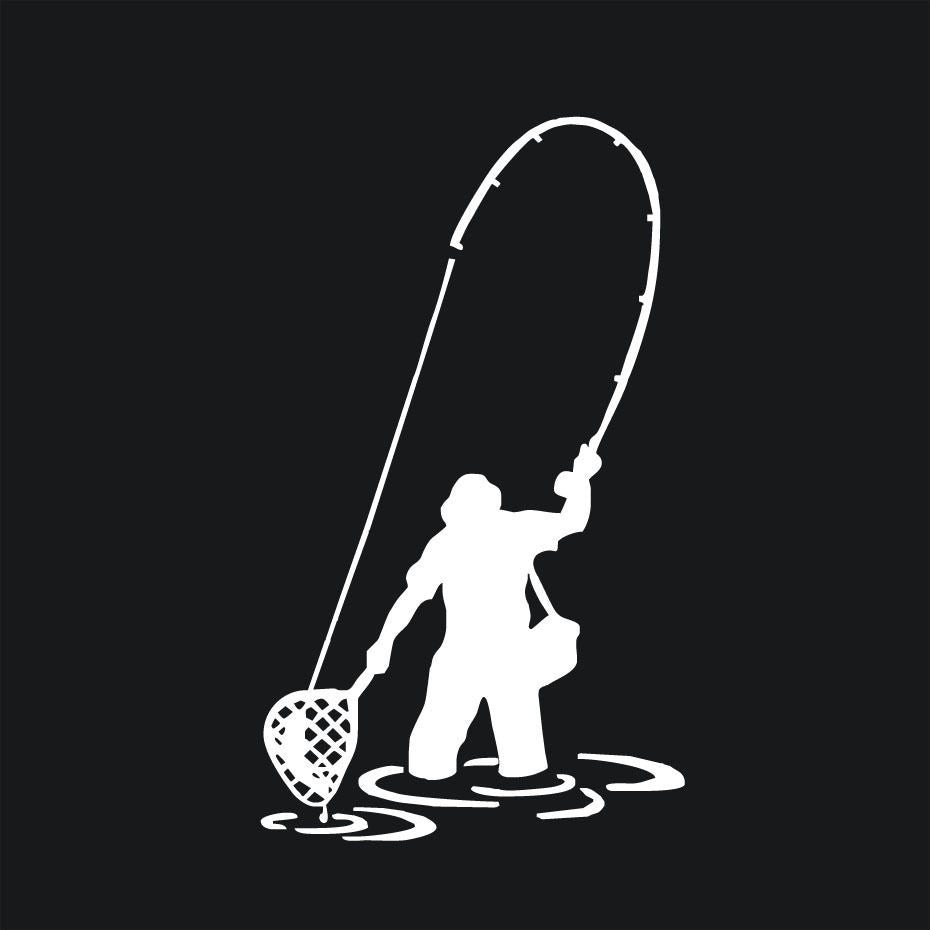 New Brand Fly Fishing Fisherman Trout Fish Vinyl Funny Sticker Car Window Laptop Bumper