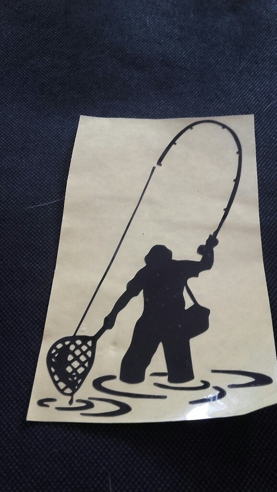 New Brand Fly Fishing Fisherman Trout Fish Vinyl Funny Sticker Car Window Laptop Bumper
