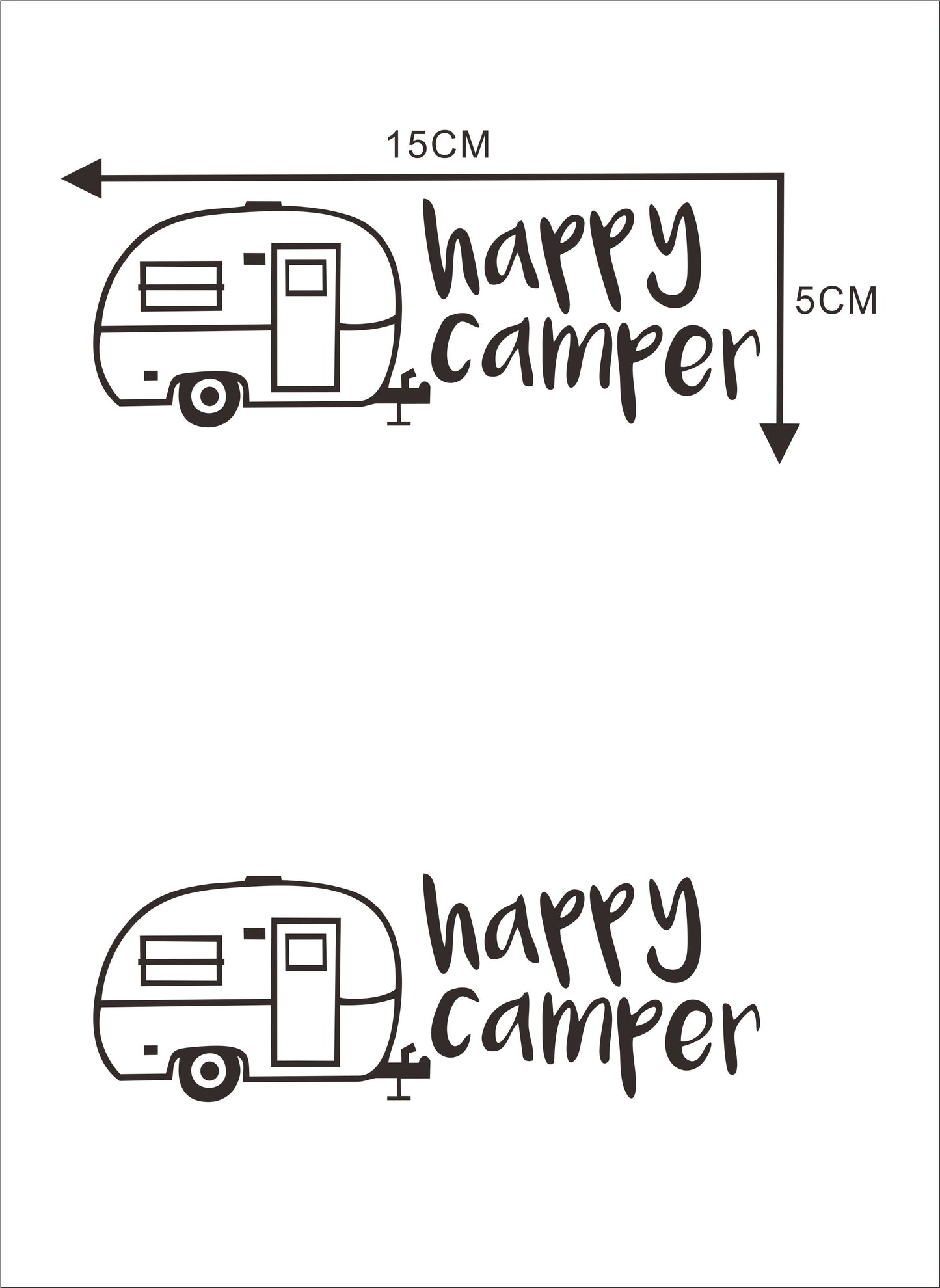 New Fashion Happy Camper Car Sticker Vinyl Decal Car Door Window Bumper Laptop Decor Waterproof