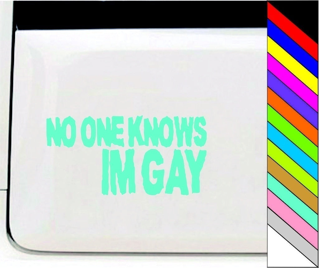 New Brand NO ONE KNOWS IM GAY Funny Car/Bumper/Window Vinyl Decal Stickers Car Decor Waterproof