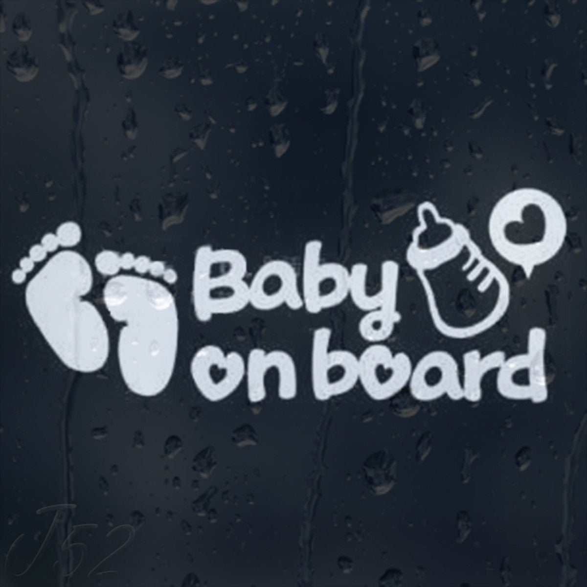 New Hot 1Pcs Baby On Board Milk Bottle Heart Foot Prints Car Decal Vinyl Sticker 2 Types