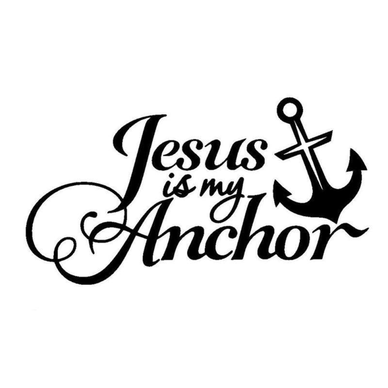 High-quality 1PC Lovely Accessories  Lovely Jesus Car Styling Personality Sticker My Anchor Is Funny Car sticker Accessories