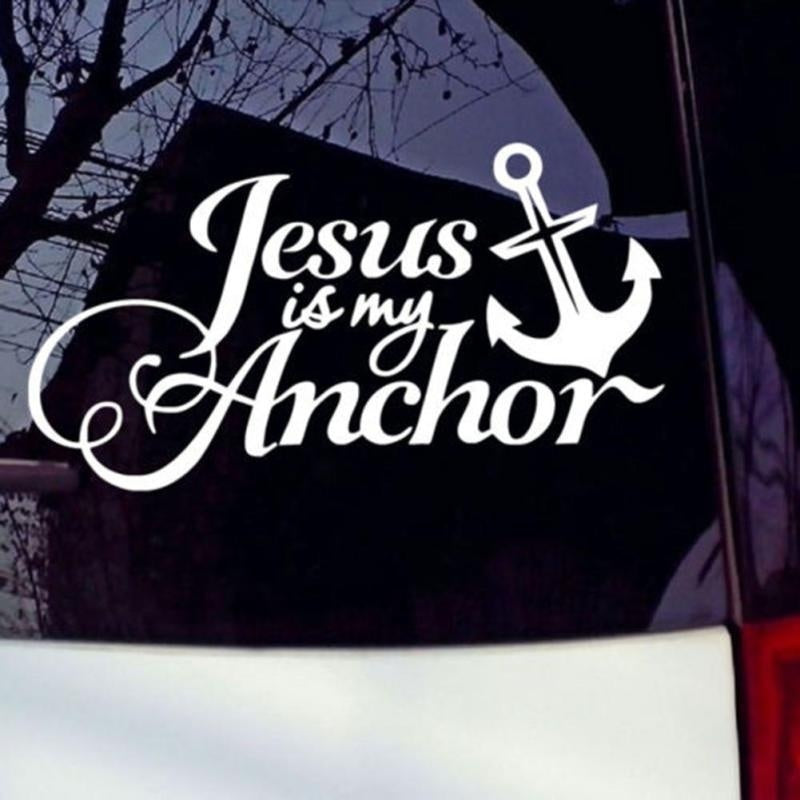 High-quality 1PC Lovely Accessories  Lovely Jesus Car Styling Personality Sticker My Anchor Is Funny Car sticker Accessories