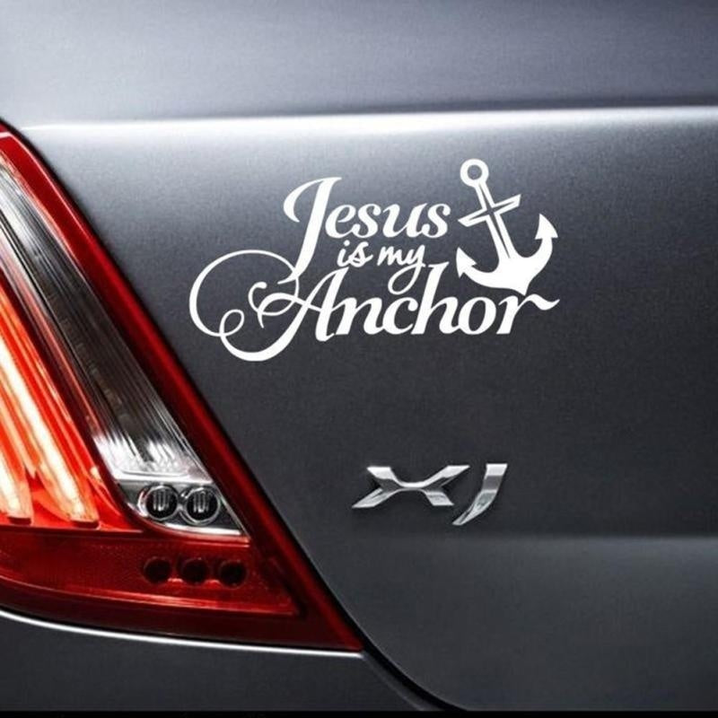 High-quality 1PC Lovely Accessories  Lovely Jesus Car Styling Personality Sticker My Anchor Is Funny Car sticker Accessories