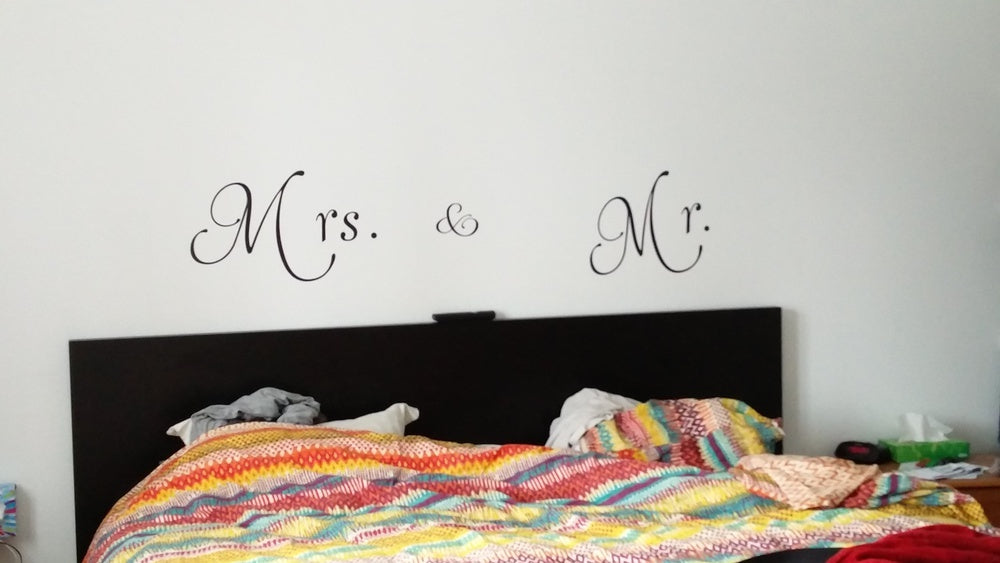 New Brand  Sell Wall Stickers Mr. & Mrs. PVC wall Sticker decal living room Home decor removable convenient DIY