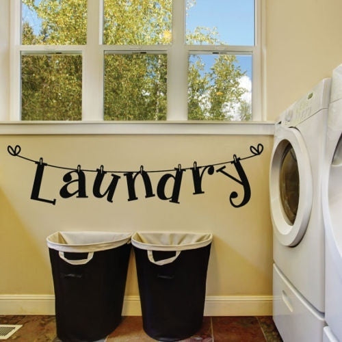 Hot Laundry Room Wall Sticker Home Decor Popular Vinyl Removable Decals Washhouse