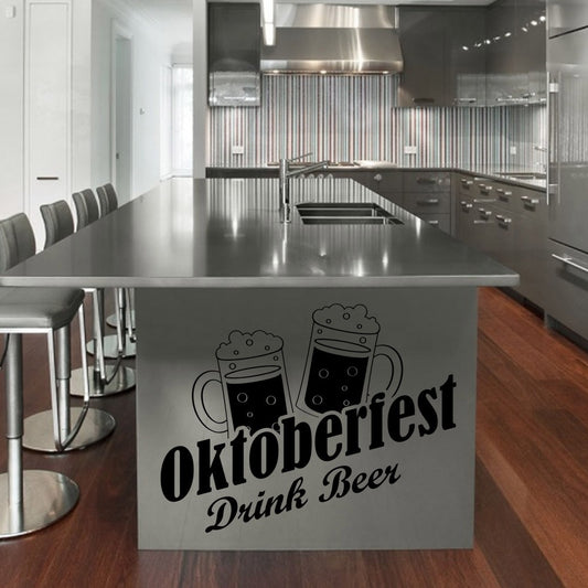 Oktoberfest Drink Beer Vinyl Kitchen Wall Stickers Utensils Cutlery Restaurant Removable Wall Sticker Home Decoration