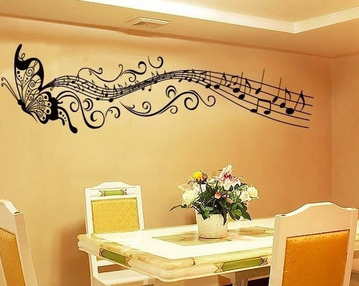 2018 NEW Classical Music Butterfly Room Decor Art Decals Vinyl Art Removable Wall Sticker
