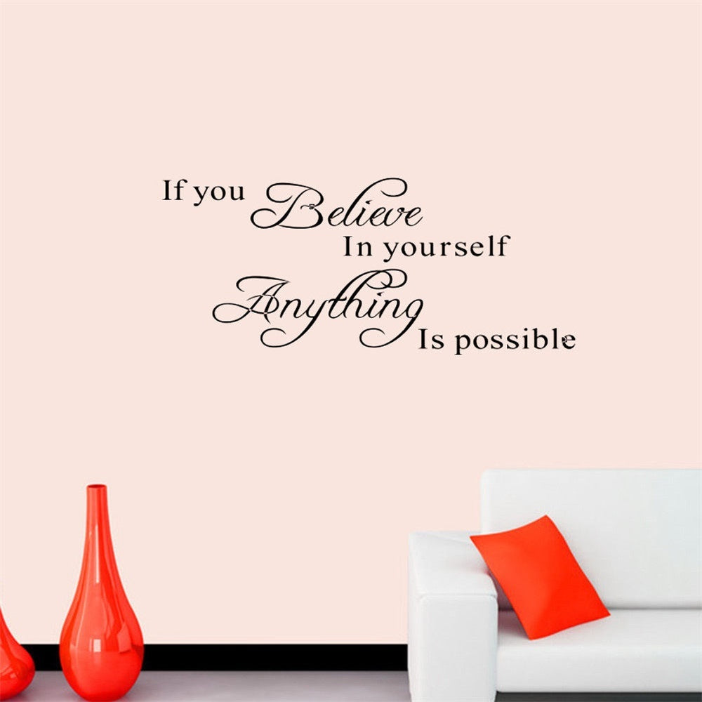 High-quality Inspirational Quote If You Believe In Yourself Decals Wall Sticker Art Decal Mural Sticker Decal Decor
