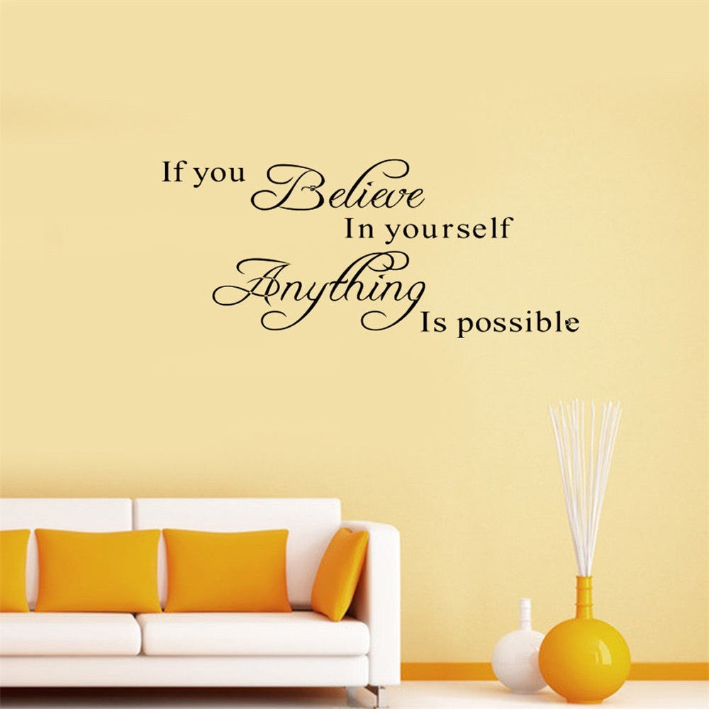 High-quality Inspirational Quote If You Believe In Yourself Decals Wall Sticker Art Decal Mural Sticker Decal Decor