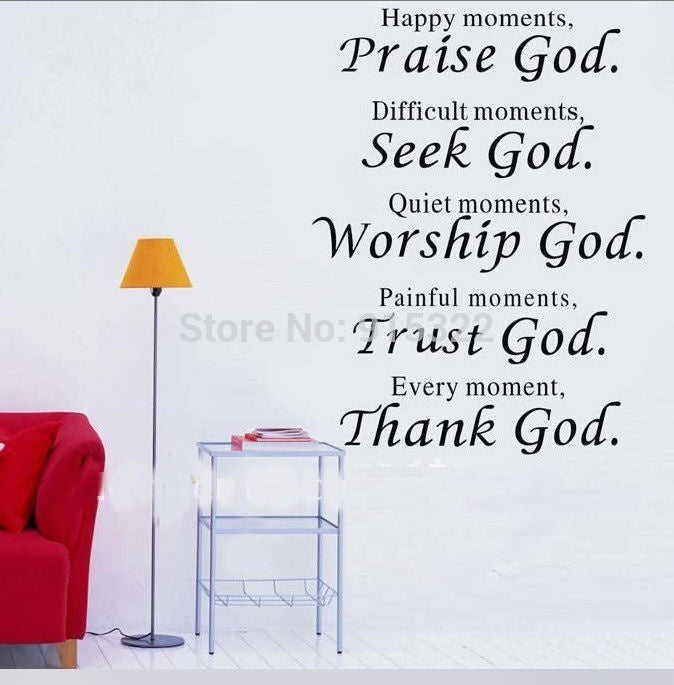 New Brand  Vinyl Words Quote poem Thank God Wall Sticker Art decal room decor removable