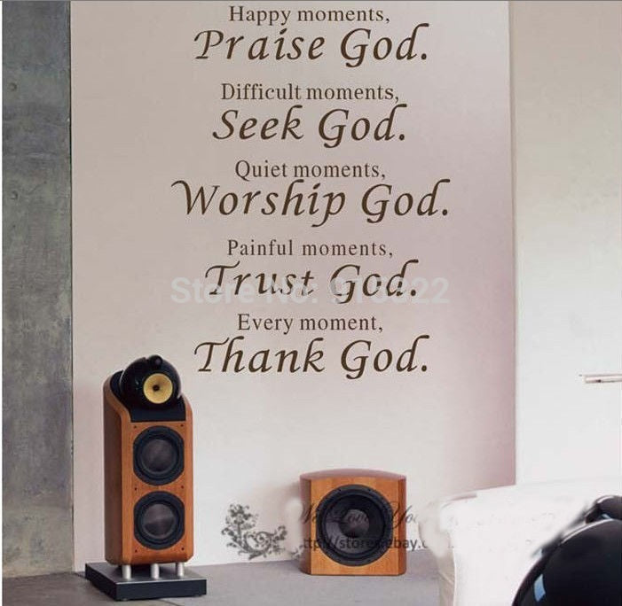 New Brand  Vinyl Words Quote poem Thank God Wall Sticker Art decal room decor removable