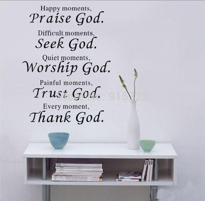 New Brand  Vinyl Words Quote poem Thank God Wall Sticker Art decal room decor removable