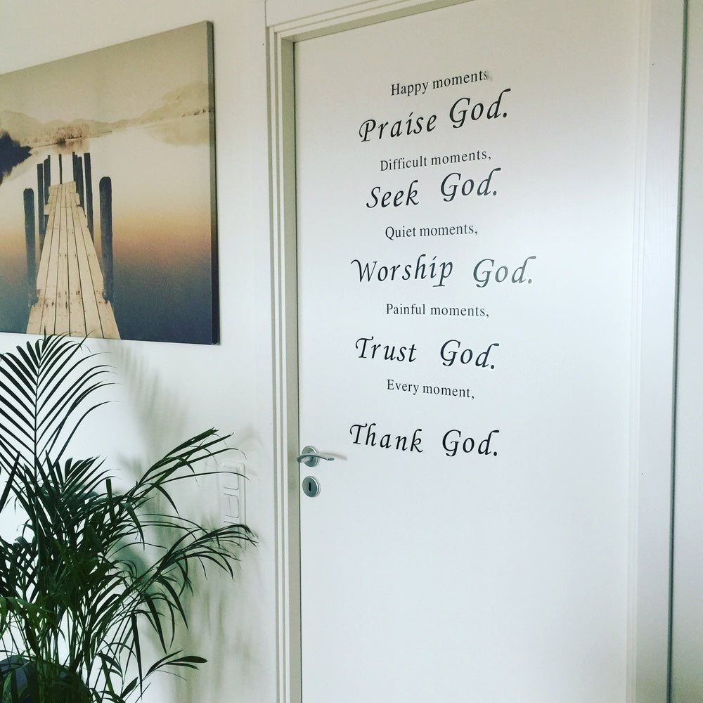 New Brand  Vinyl Words Quote poem Thank God Wall Sticker Art decal room decor removable