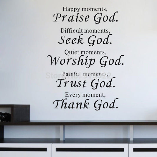 New Brand  Vinyl Words Quote poem Thank God Wall Sticker Art decal room decor removable