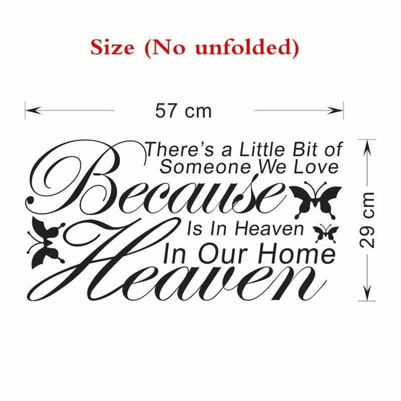 ZooYoo Original Because Someone We Love Is In Heaven Vinyl Wall Art Decals Quotes Sayings Words Home Decor