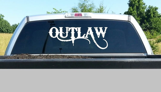 Hot LARGE OUTLAW Vinyl Decal Sticker for Car Truck SUV Van Boat Trailer Laptop Window Mirror Surface Wall