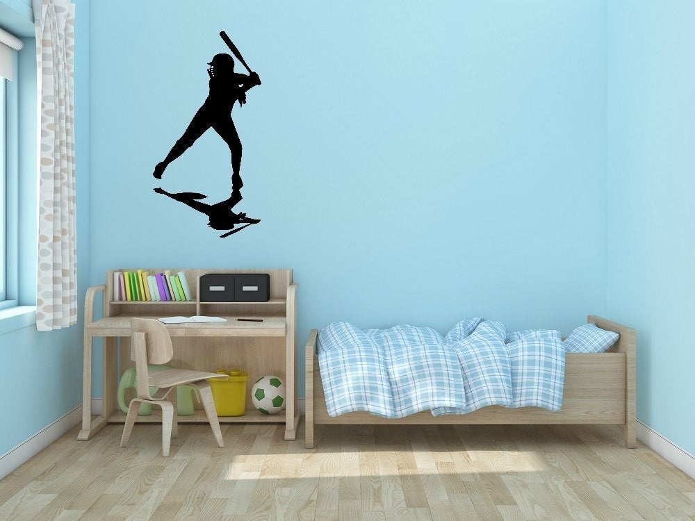 New Fashion Softball Gifts Large Wall Decal. Vinyl Wall Decal. For College Softball, Girls Softball and Lady Softball Players.