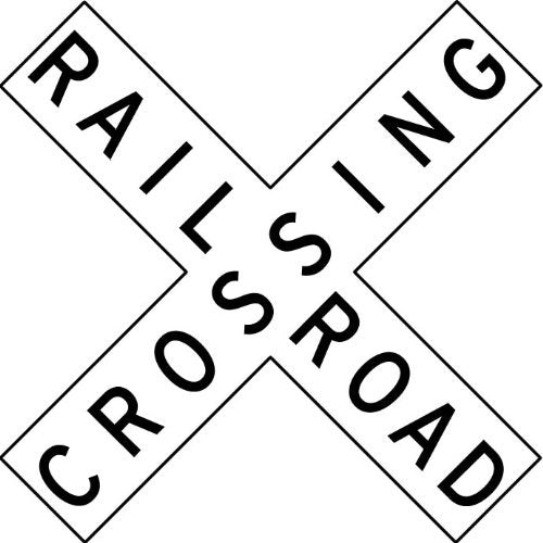 2018 NEW Street & Traffic Sign Wall Decals - Rail Road Crossing Sign WALL DECAL