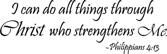 New Hot I can do all things through Christ who strengthens me Philippians 4:13 religious wall quotes arts sayings vinyl decals