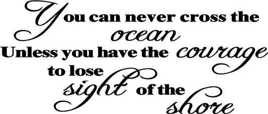 New Brand YOU CAN Never Cross the Ocean Vinyl Wall Quote Decal Inspirational Gift Idea