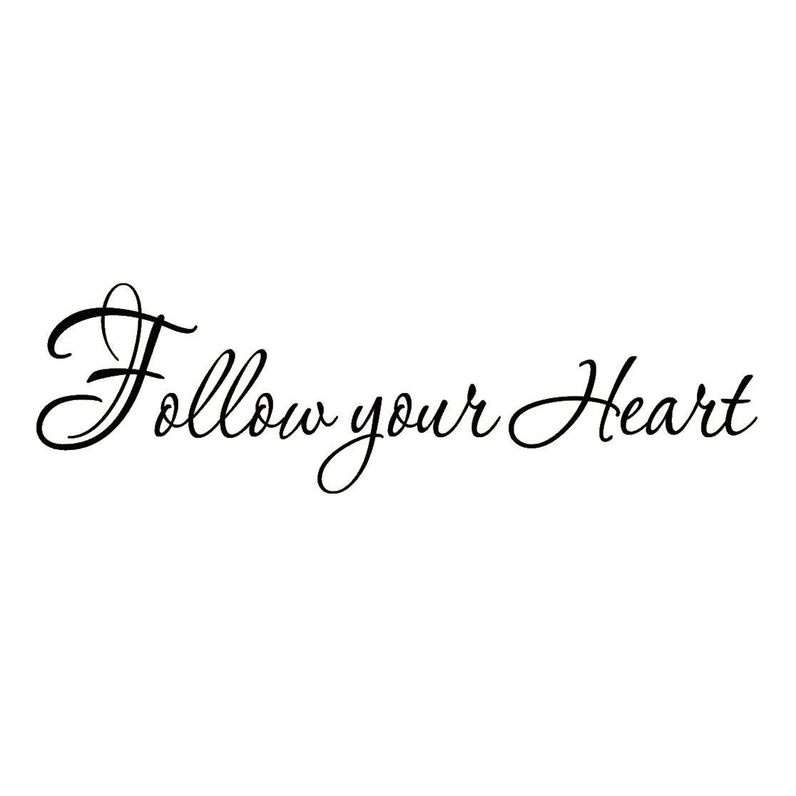 New Brand Follow Your Heart Decal Wall Quote Inspirational Sayings Stickers Wall Art Words Vinyl Lettering