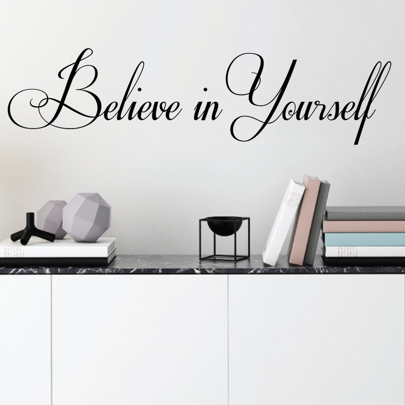 Hot Believe In Yourself Wall Decal Inspiring Quotes Stickers Vinyl Lettering