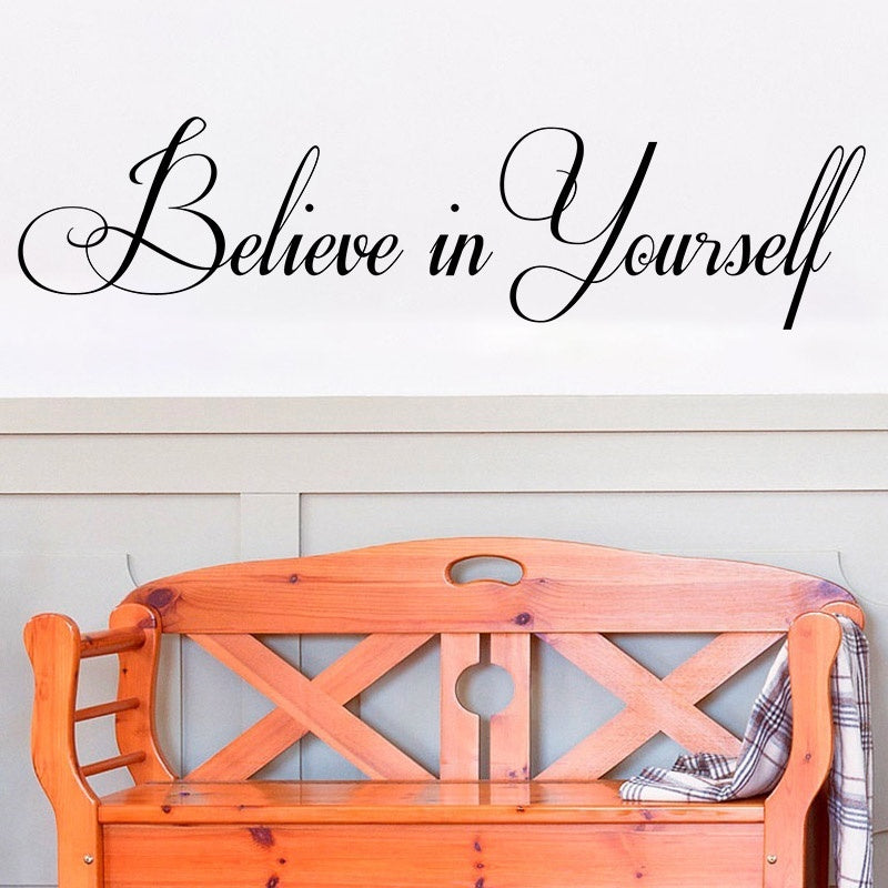 Hot Believe In Yourself Wall Decal Inspiring Quotes Stickers Vinyl Lettering