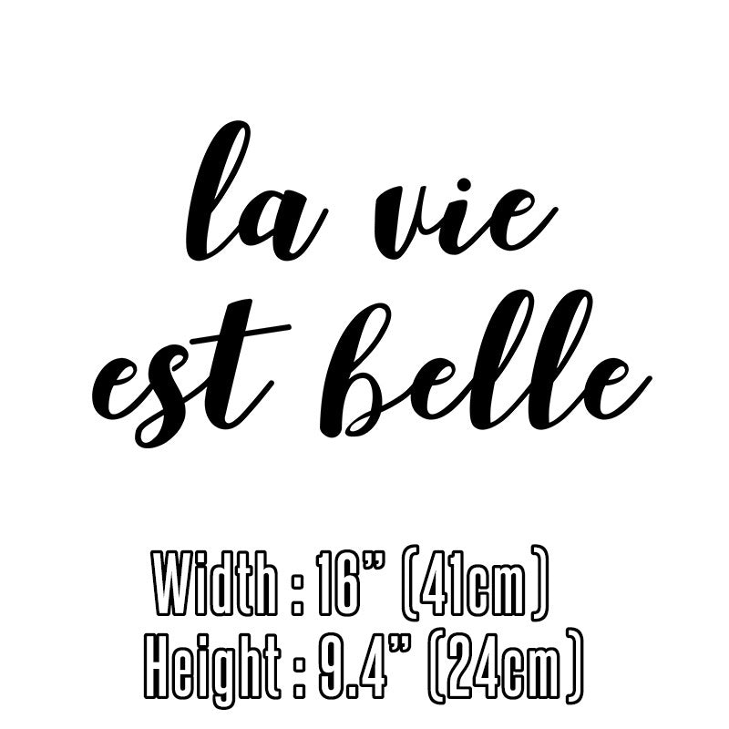 Fashion French La Vie Est Belle Quotes Wall Sticker Vinyl Art Home Decor