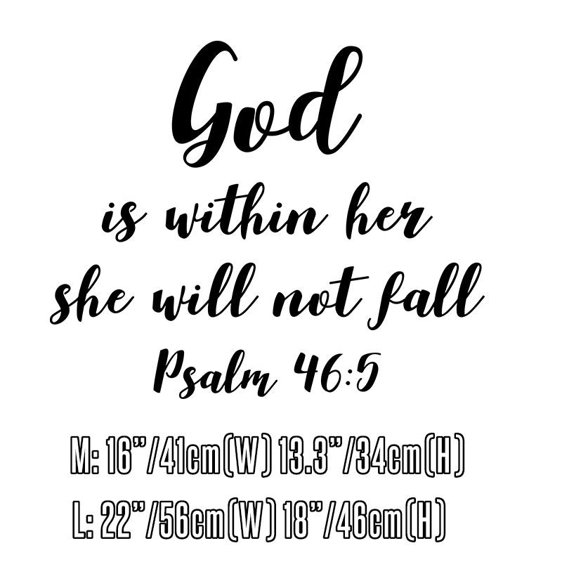 New Hot God Is Within Her She Will Not Fall Psalm 46:5 Vinyl Quotes Wall Stickers