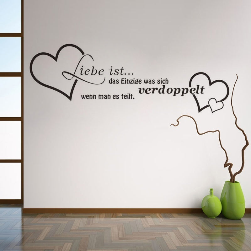 2018 NEW  German wall sticker  Wandtattoo Liebe ist ...Aufkleber sticker Deko Zitate love Herz