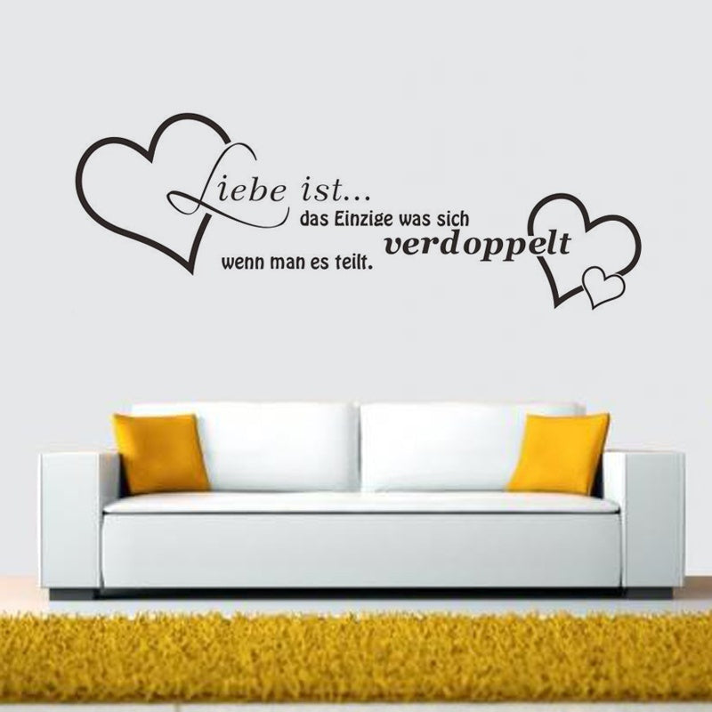 2018 NEW  German wall sticker  Wandtattoo Liebe ist ...Aufkleber sticker Deko Zitate love Herz