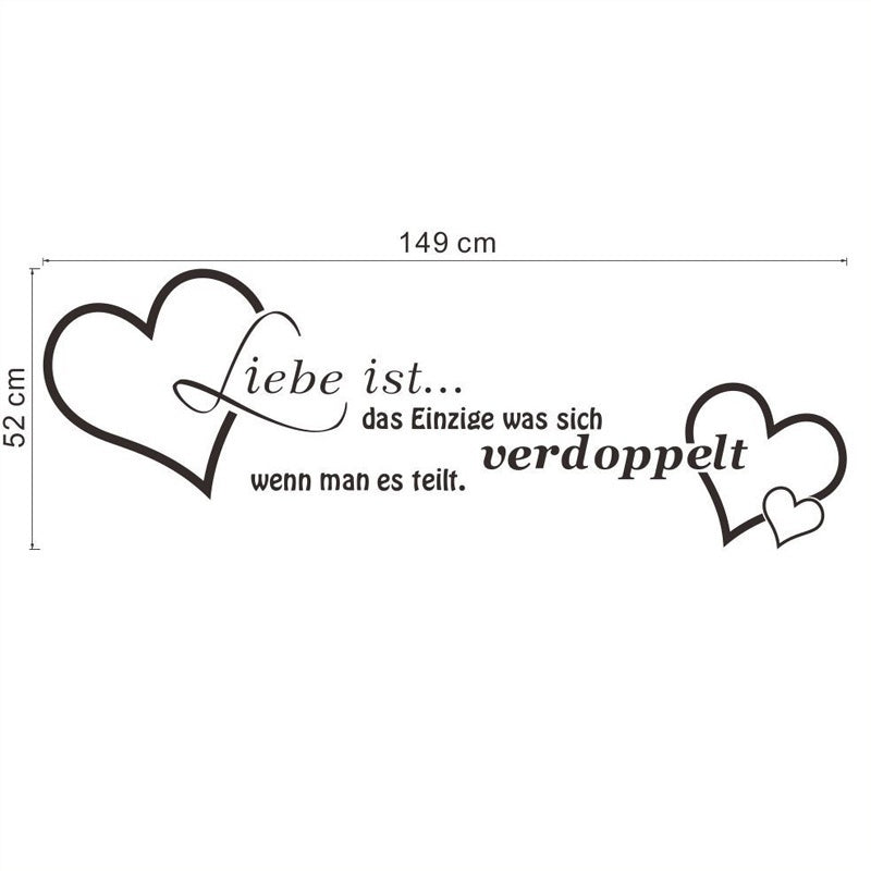 2018 NEW  German wall sticker  Wandtattoo Liebe ist ...Aufkleber sticker Deko Zitate love Herz