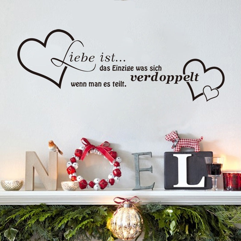 2018 NEW  German wall sticker  Wandtattoo Liebe ist ...Aufkleber sticker Deko Zitate love Herz