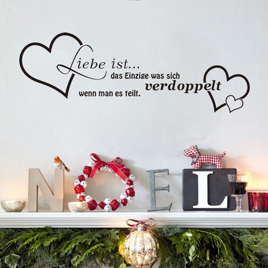 2018 NEW  German wall sticker  Wandtattoo Liebe ist ...Aufkleber sticker Deko Zitate love Herz