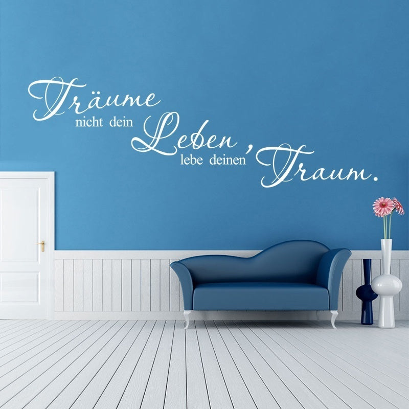 High-quality   Wandtattoo Traume Leben Wohnzimmer 125cm(49.2inches) x 40cm(15.7inches)