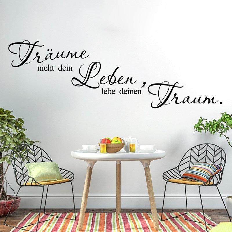 High-quality   Wandtattoo Traume Leben Wohnzimmer 125cm(49.2inches) x 40cm(15.7inches)