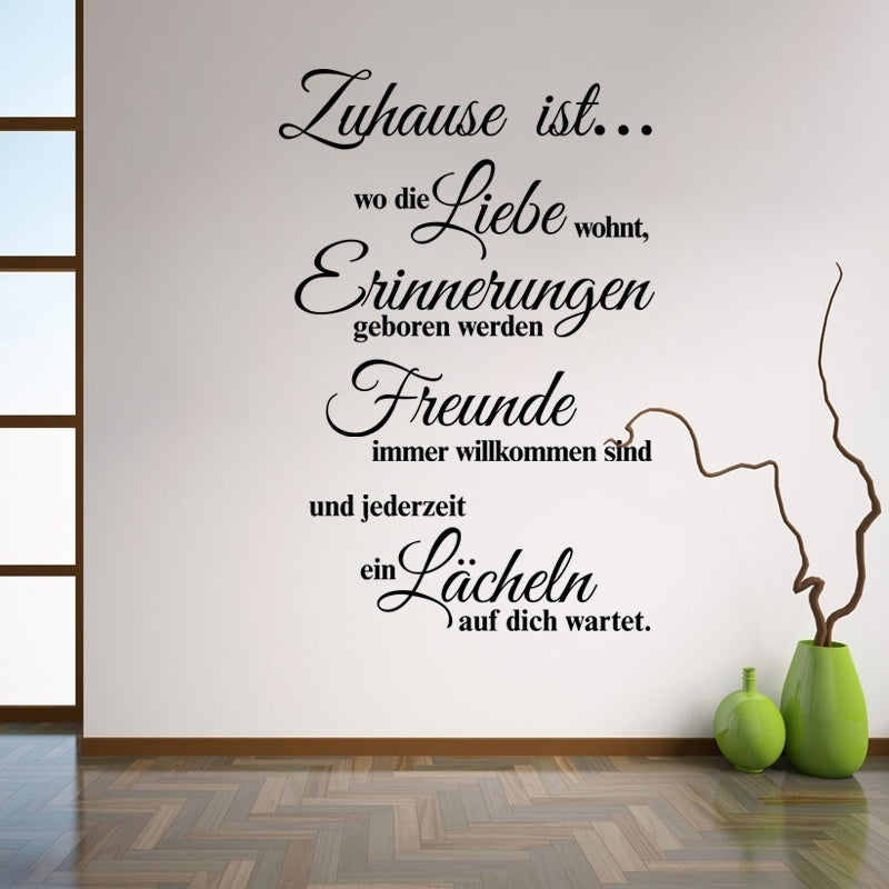 High-quality Wandtattoo Zuhause Ist Wo Die Liebe 57cmx85cm